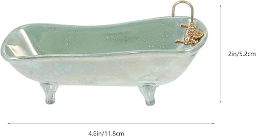 Miniatura 2 de NUOBESTY Decoración para el hogar 1 12 Miniatura Porcelana Cuarto de baño Set Lavabo Bañera Espejo Adornos Miniatura para Casa de Muñecas Maceta