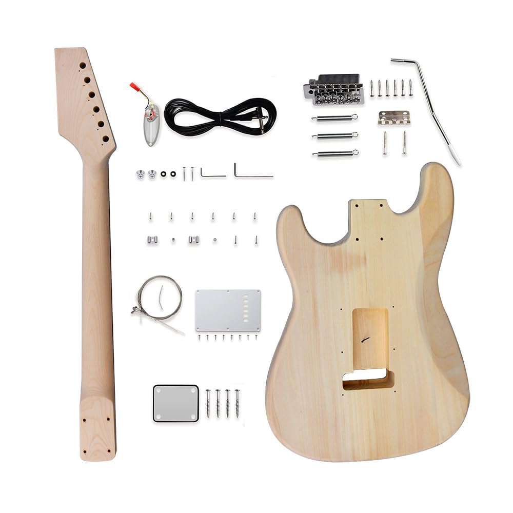 Zestaw gitarowy DIY z korpusem mahoniowym Gryf mahoniowy z podstrunnicą z palisandru 6 strunowy Zestaw gitary elektrycznej DIY ze wszystkimi komponentami do zbudowania własnej gitary