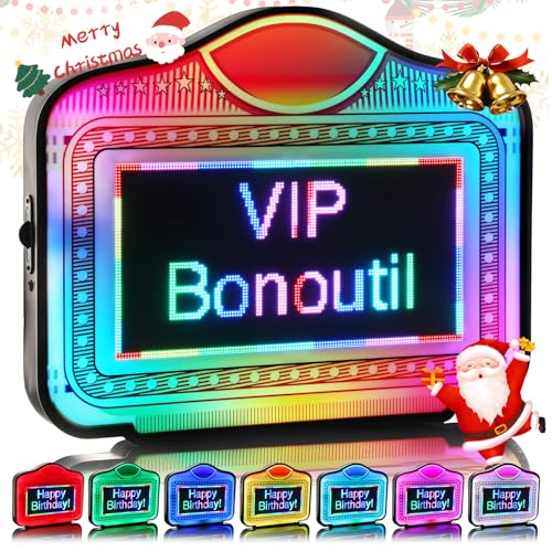 Bonoutil LED Letter Bottle Presenter VIP Bottle Service Sign Color Display Lights LED Handheld Service Display Sign Home Decor Light Box for Birthday Party Club Nightclub Bar (Style B)