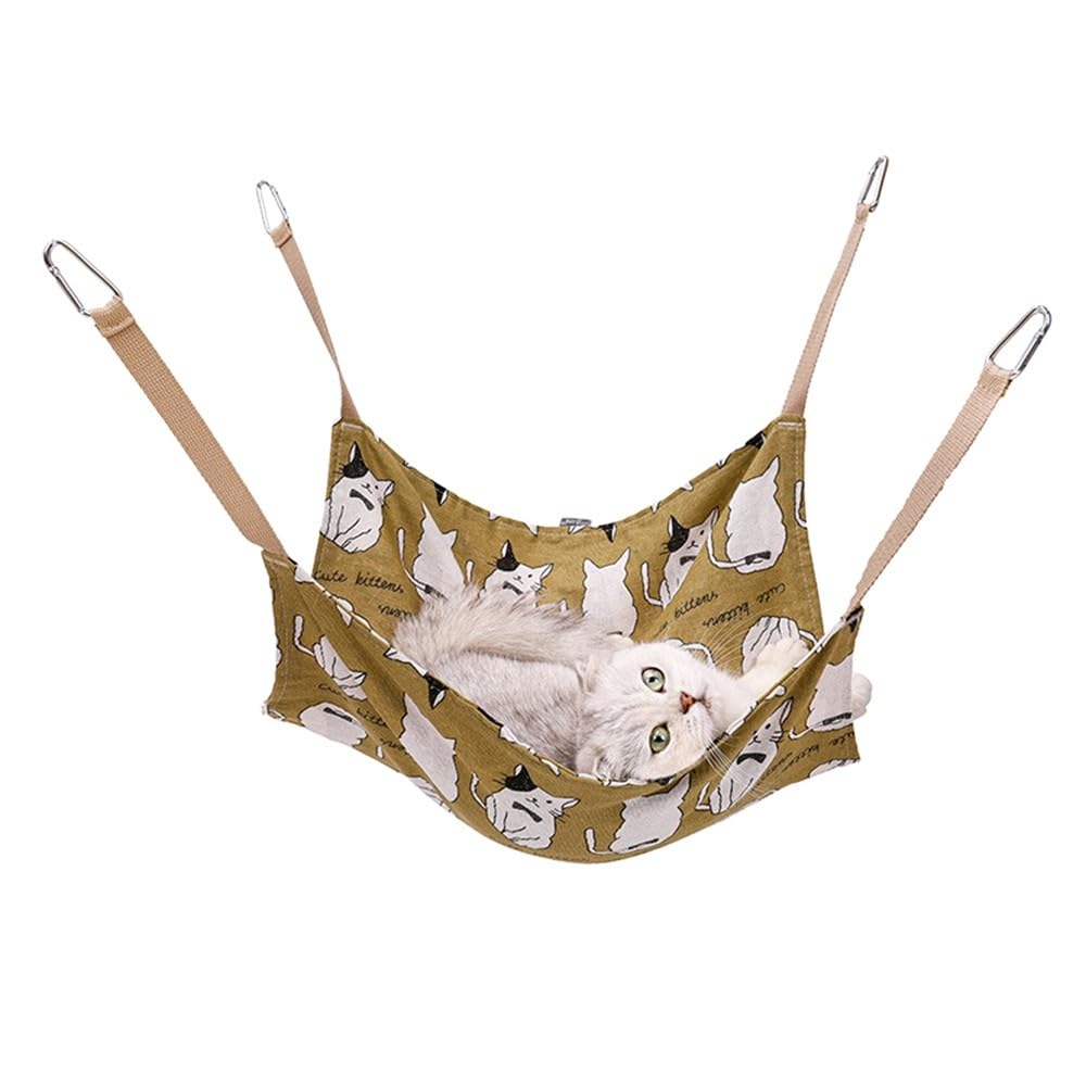 MiOYOOW Cat Hanging Hammock, Breathable Small Pet Bed House Summer Hamster Hanging Bed with 4 Hooks for Cat Rabbit Hamster Chinchillas - Image 3
