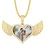 0479 Wing gold heart pendant&cuban chain]