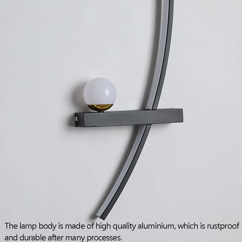 Aplique De Pared LED Moderno Lámpara De Pared Lineal De Metal Aplique De Pared LED para Interiores Iluminación Lámpara De Pared Circular para Sala De Estar Porche Pasillo Baño Mesita De Noc
