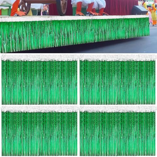 Crowye 10 Pcs St. Patrick's Day Parade Float Decorations Irish Car Decorations Include Foil Fringe Table Skirt and Foil Fringe Garland for Car Vehicle Golf Bus Festival Party Decor
