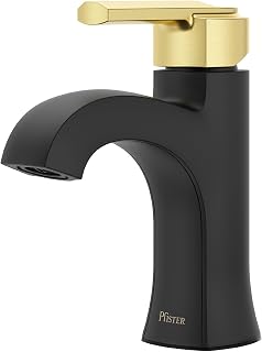 Pfister Vaneri Single Hole Matte Black and Brushed Gold Faucet LF042VRIBBG
