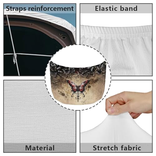 Image of Car Hood Cover Protector Car Hood Wraps Auto Banner Stretchable Butterfly Auto Decorative Accessories for Compact Sedans SUV Trucks (59x39 Inch)