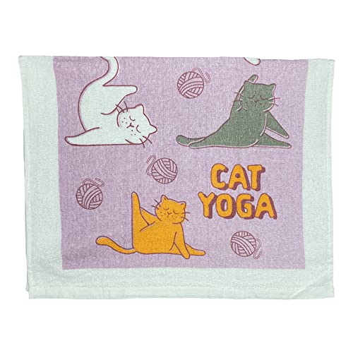 Crazy Dog T-Shirts Cat Yoga Funny Stretching Kittens Tea Towel