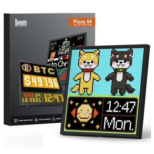 Divoom Pixoo-64 - WiFi Pixel Cloud Digital Frame with APP Control,64 X 64 LED Panel Display Frame for Gaming Room Decoration/Social Media Fans Counter