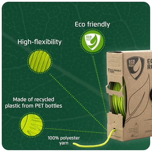 ECO-Friendly Braided Rope Reel 150 Foot Fluorescent Green Ø 5/16"(8mm) by Itacorda - Image 5
