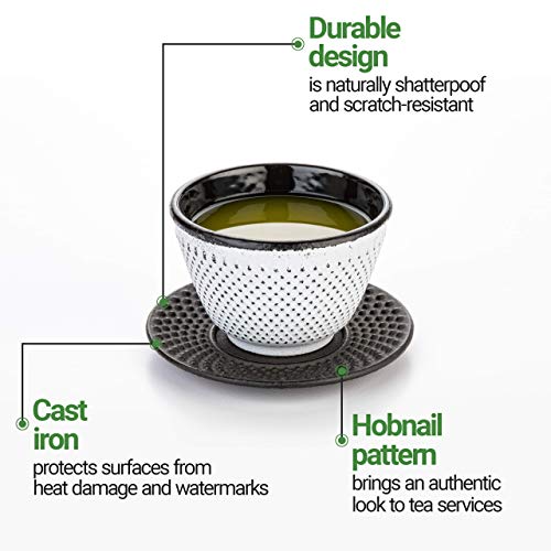 Restaurantware Hobnail Black Cast Iron Tea Coasters #TOP29