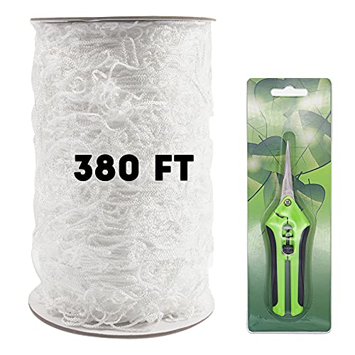 Prolee Trellis Netting 5 x 380 FT, Heavy Duty Garden Netting with Free Trimming Scissors, for Climbing Plants, Vegetables, Grapes