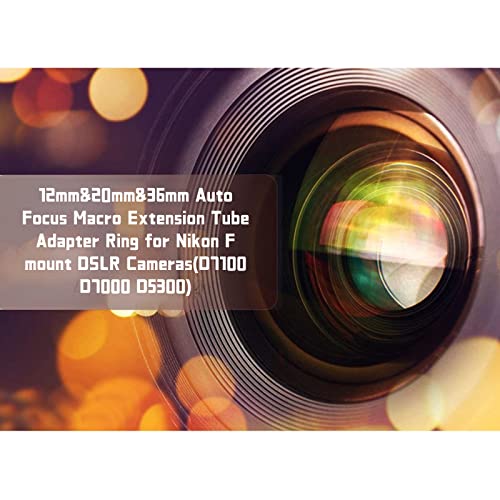 Conjunto de tubos de extensão macro de foco automático Yoidesu, 12 mm e 20 mm e 36 mm, anel adaptado