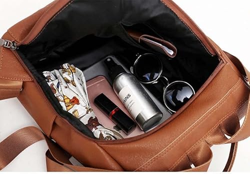 Mochila feminina macia com zíper bolsa de ombro multifuncional de viagem (Preto)