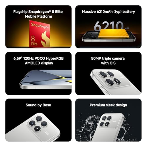 Image of XIAOMI Poco F8 PRO 5G Ai (Compatible with Tmobile Mint Tello & Global) (512GB + 12GB) Ai 2K 6.59 inch Bose Sound 50MP Gamers Phone NFC Dual sim Unlocked Model 2510DPC44G Liberado (Black.)