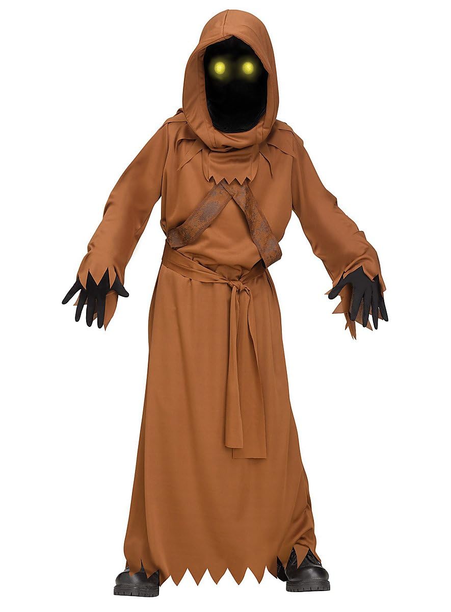 Maskworld Costume da alieno demonico con occhi luminosi, travestimento horror per Halloween, carnevale e feste a tema