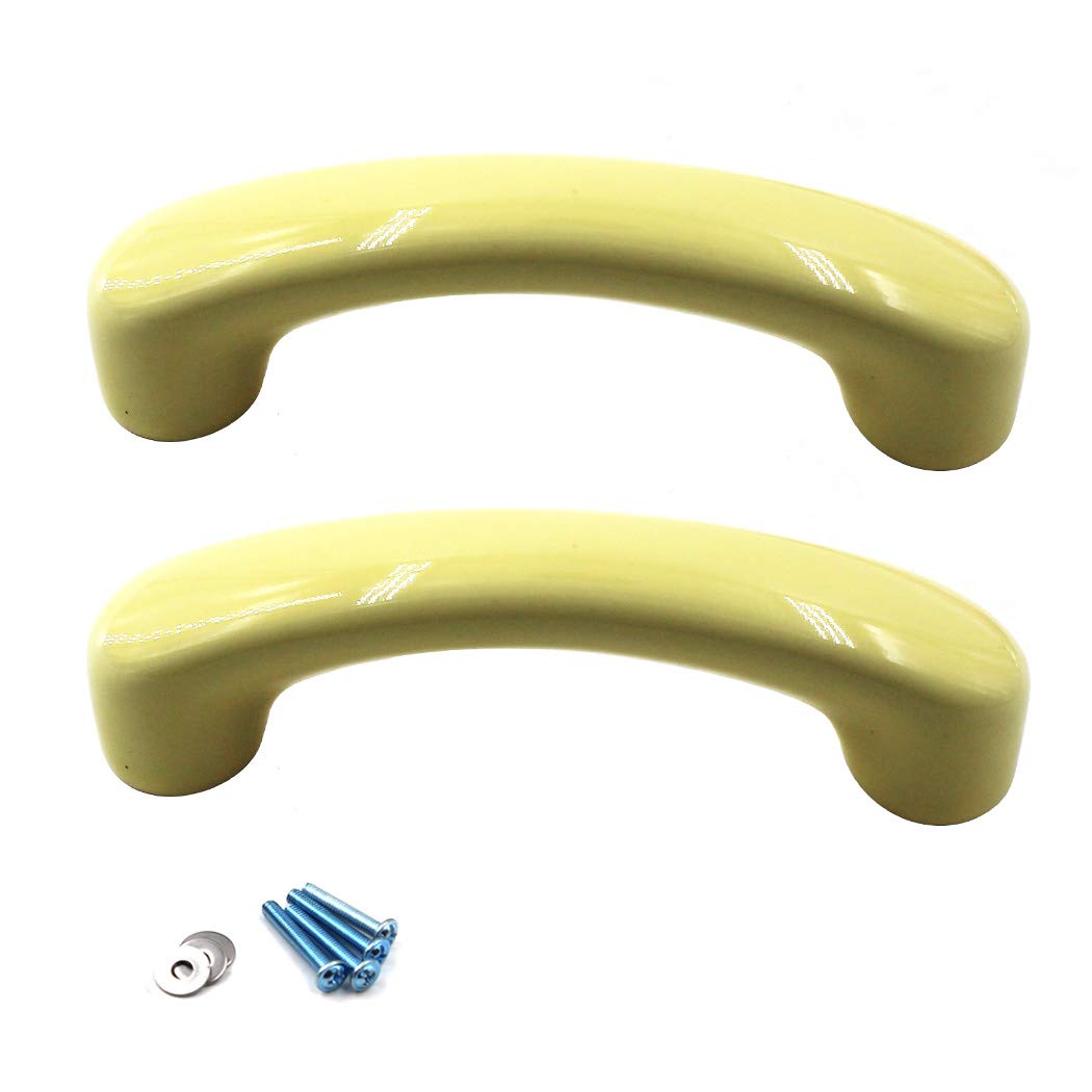 Yellow Ceramic Cabinet Handles Drawer Pulls Knobs Cupboard Knobs for Kitchen Knobs Kids Room Cabinets Closets Toy Organizer Box Bookcase