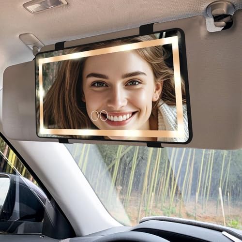 Feisate 車用サンバイザー LEDメイクミラー