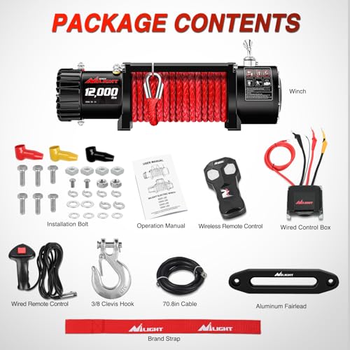 Nilight 12000LB ELECTRIC WINCH W SYNTHETIC ROPE 12V Electric Winch For Jeep Utv Trailer Boat Offroad Towing Atv Winches 12000Lbs Ip68 Winch thumb #8