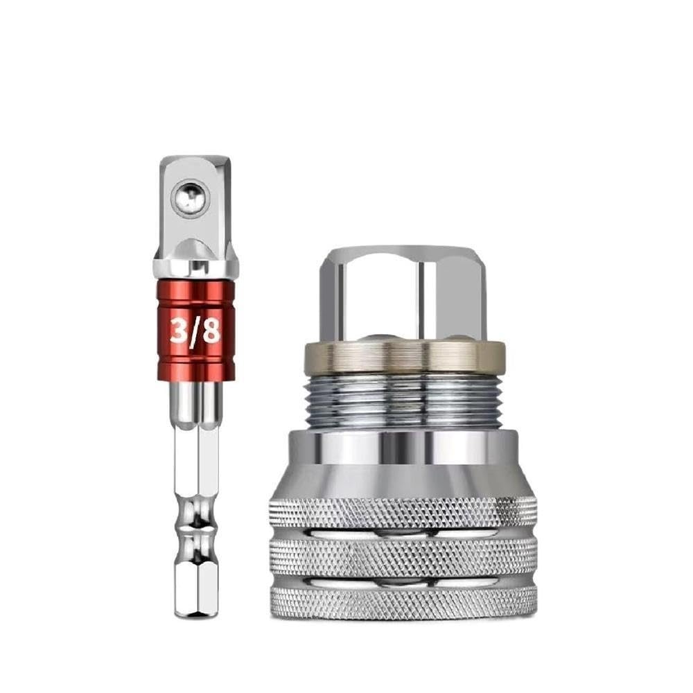 Bigbibi Adattatore di estensione del giunto flessibile con presa girevole da 2 pezzi da 3/8".(B-2set)