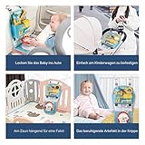 caterbee Autositzspielzeug mit Lenkradmitte für Spiel und Kick (Steering Wheel)