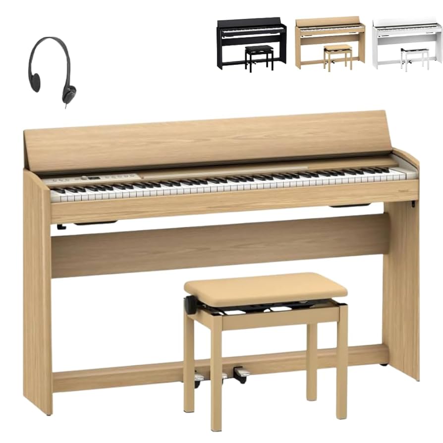 (送料設置料込み) Roland デジタルピアノ ・椅子セット Roland F107 BK 電子ピアノ 88鍵盤 ママ椅子セット ローランド F