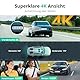 BOTSLAB 4K 3 Kanal Dashcam Auto Vorne Hinten Innen,3 Channel 4K+1080P+1080P, GPS 5.8GHz WiFi Dash Cam mit 128GB SD Karte, 3.18,Nachtsicht,WDR, Sprachbefehl,G-Sensor,Loop-Aufnahme,Parküberwachung