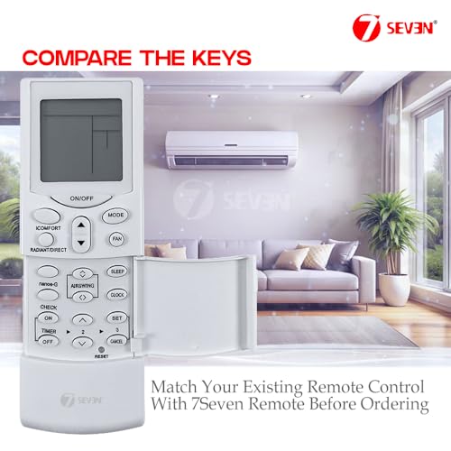 Image of 7SEVEN Compatible with Panasonic AC Remote Control Model 249 Suitable for 1 1.5 2 Ton Split and Window Air Conditioner - Match Each Key by Key Exactly with Existing AC Remote Function