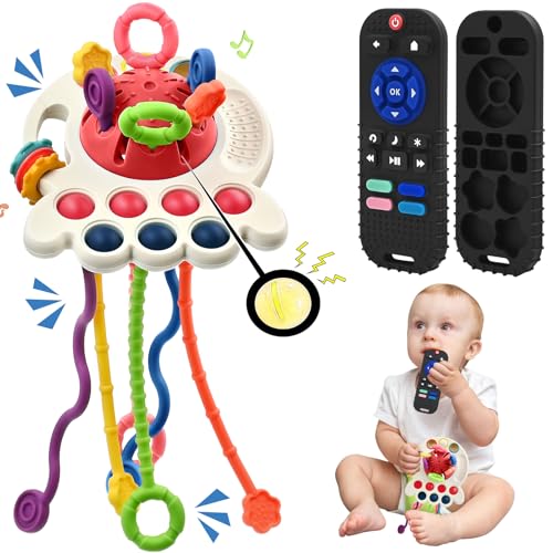 Image of Sensory Montessori Baby Toys, Silicone Remote Control for Infant 12 18 Months, Toddler Educational Learning Travel Toys for Newborn Baby Shower Boy Girl Birthday Gifts Christmas Stocking Stuffers