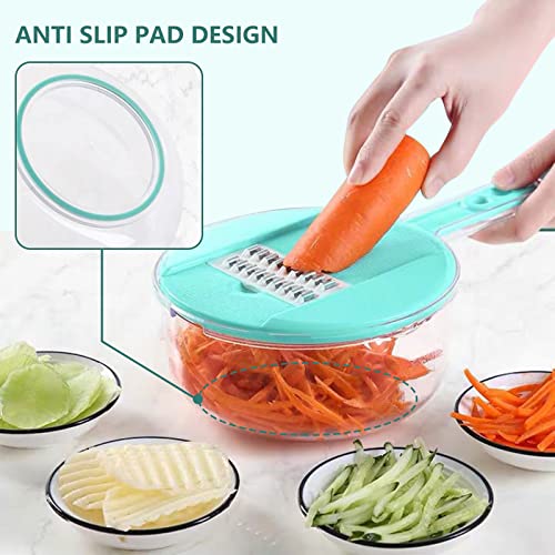 Vegetable Chopper, 12 In 1 Food Slicer, With Container Veggie Chopper, Mandolin, Multifun Vegetable Cutter Slicer, Vegetable Slicer, Kitchen Gadgets, Food Chopper Manual, Mandoline Slicer For Kitchen #TOP3