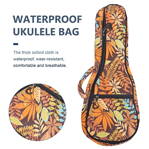 Generic Gig Bag Voor 23/24 Inch Concert Ukelele Herfst Esdoorn Bladeren Ontwerp Oxford Waterdichte Draagtas Gewatteerde… - Image 4
