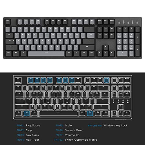 DURGOD Mechanical Gaming Keyboard Cherry MX Red Switches Type C Interface Tenkeyless 104 Keys (with Dust Cover) for Gamer/Typist (Space Grey,ANSI/US)