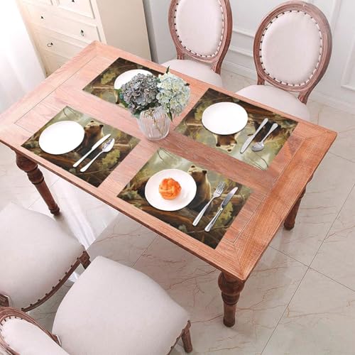 Set de table antidérapant ours en PVC résistant à la chaleur