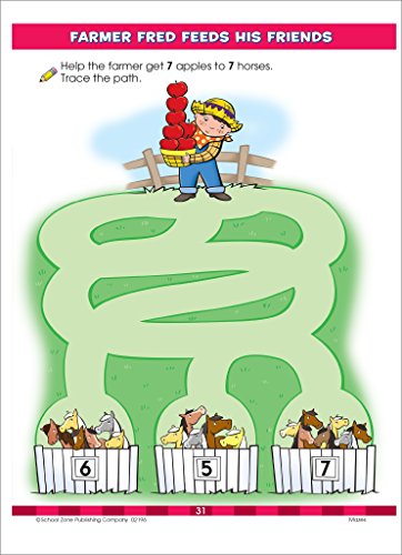 School Zone - Mazes Preschool Workbook - 32 Pages, Ages 3 To 5, Preschool To Kindergarten, Maze Puzzles, Colorful Pictures, And More (School Zone Activity Zone® Workbook Series) #TOP5