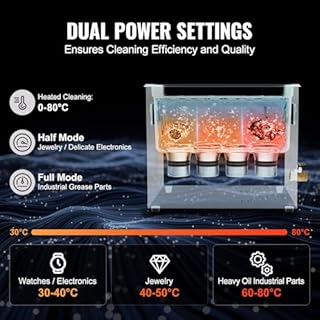 VEVOR Pulitore Digitale ad Ultrasuoni da 10 L 240 W, con Modalità Delicata e Degasaggio Migliorato, Pulitore ad Ultrasuoni Industriale 40 kHz con Riscaldatore Timer per Contenitori, Gioielli