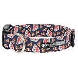 Pepperoni Pizza Collar for Pets Size Large 1 Inch Wide and 17-25 Inches Long - Hand Made Dog Collar...