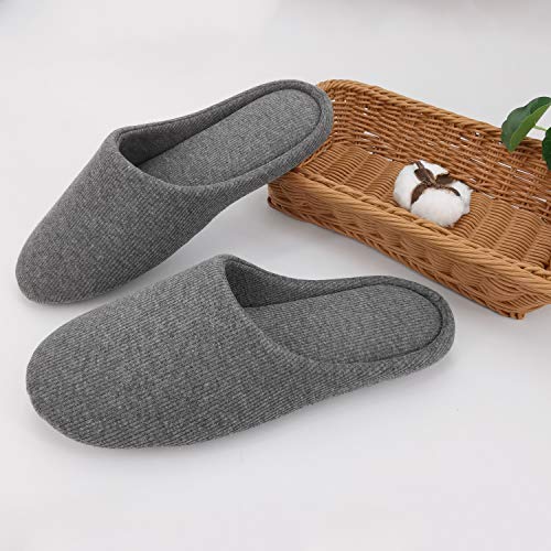 Image of ofoot Women's Non-Slip House Slippers - Lightweight Cotton Memory Foam Indoor Slip-On, Machine Washable & Foldable Travel Design for Home, Yoga, Narrow /Wide Fit Options