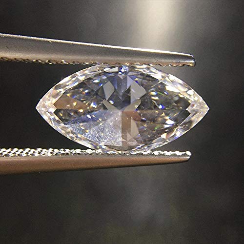 Jeweleryium Loose Moissanite 2.00Ct, Real Colorless Diamond, Vvs1 Clarity, Marquise Cut Olive Shape Brilliant Gemstone For Making Vintege Ring, Jewelry, Pendant, Earrings, Necklaces, Watches #TOP5