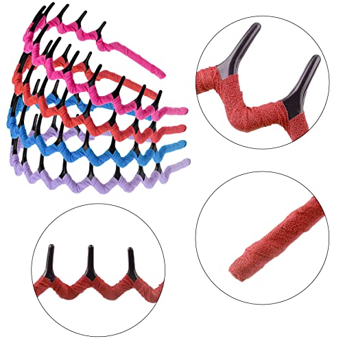 Duufin 12 Pieces Zigzag Shark Tooth Hair Headbands Wave Teeth Comb Headbands Non-Slip Headband Fabric Covered Colorful Zig Zag Headbands For Girls And Women, 12 Colors #TOP3