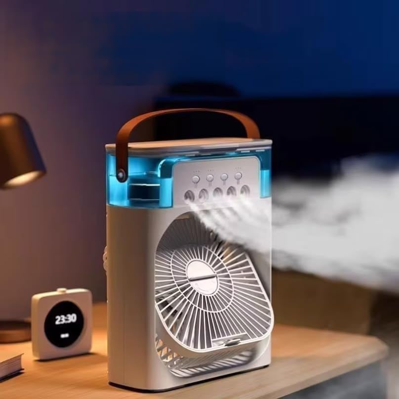 Portable Mini Air Cooler Fan with Mist Spray and Water Tank | 3 Speed Settings, Built-in Handle, Desktop Use, USB Powered, Humidifier Function-image-8
