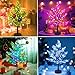 Pooqla RGB Lighted Mini Christmas Tree, Color Changing Tabletop LED Xmas Tree with Remote, 28 Colors 80 LED Pre-lit Artificial Small Tree with Hanging Ball Ornaments Home Party Christmas Decoration