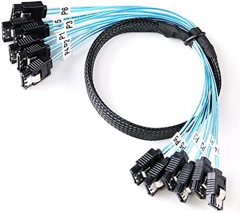 ADCAUDX SATA-III Cable-0.5M, 6Pcs/Set-6Gbps-Sata HDD-SSD Data-Cable Thin Replacement for Bitcoin Computer-Server CD DVD Drives Raid (1.6FT)