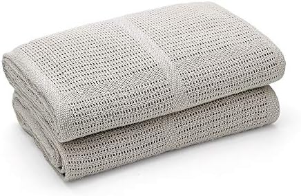 Bloomsbury Mill - Twin Pack - 100% Pure Organic Cotton - Extra Soft Cellular Baby Blankets  Swaddle Blanket  Baby Essentials for Newborn  Cot Bed / Pram / Travel / Moses Basket - Grey