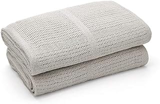 Bloomsbury Mill - Twin Pack - 100% Pure Organic Cotton - Extra Soft Cellular Baby Blankets  Swaddle Blanket  Baby Essentials for Newborn  Cot Bed / Pram / Travel / Moses Basket - Grey