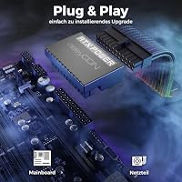 deleyCON ATX 24 Pin Winkel Adapter 90 Grad Power Strom Adapter für PC, Computer, Netzteil, Gaming Streaming PC, ATX-Mainboard – Ansicht 5