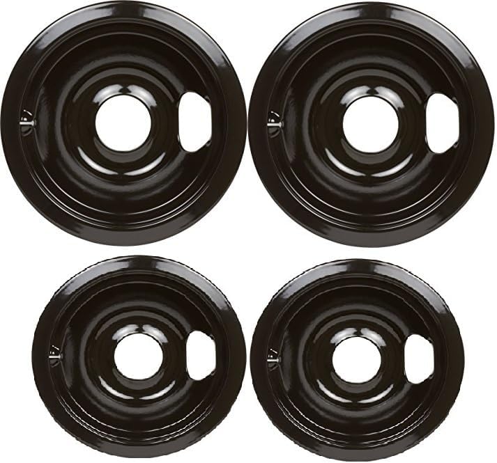 4pk Chrome Range Electric Stove Drip Pans for GE 154510 155910 ABS200P1BB ABS200P2BB ABS300K1BB ABS300K2BB JB250DF1BB JB250DF2BB JB250DF3BB JB250DF4BB JB250DF5BB JB250DF6BB