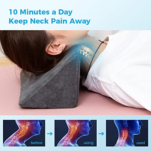 Strongtek Restorative Cervical Traction Wedge Neck Pillow - Spinal Correction, Relief For Neck & Tmj Pain, Ergonomic Support, Portable & Easy-To-Clean Neck Stretcher Device #TOP2