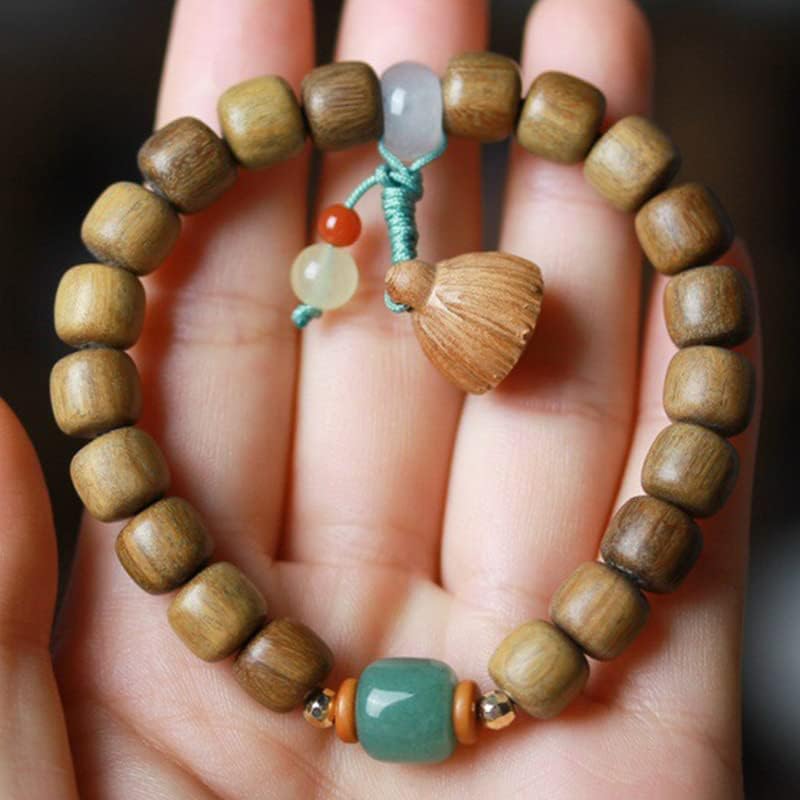 绿檀木老形珠DIY清凨莲云款手串装饰手链念珠1.0×20颗男女(1.0×20颗)