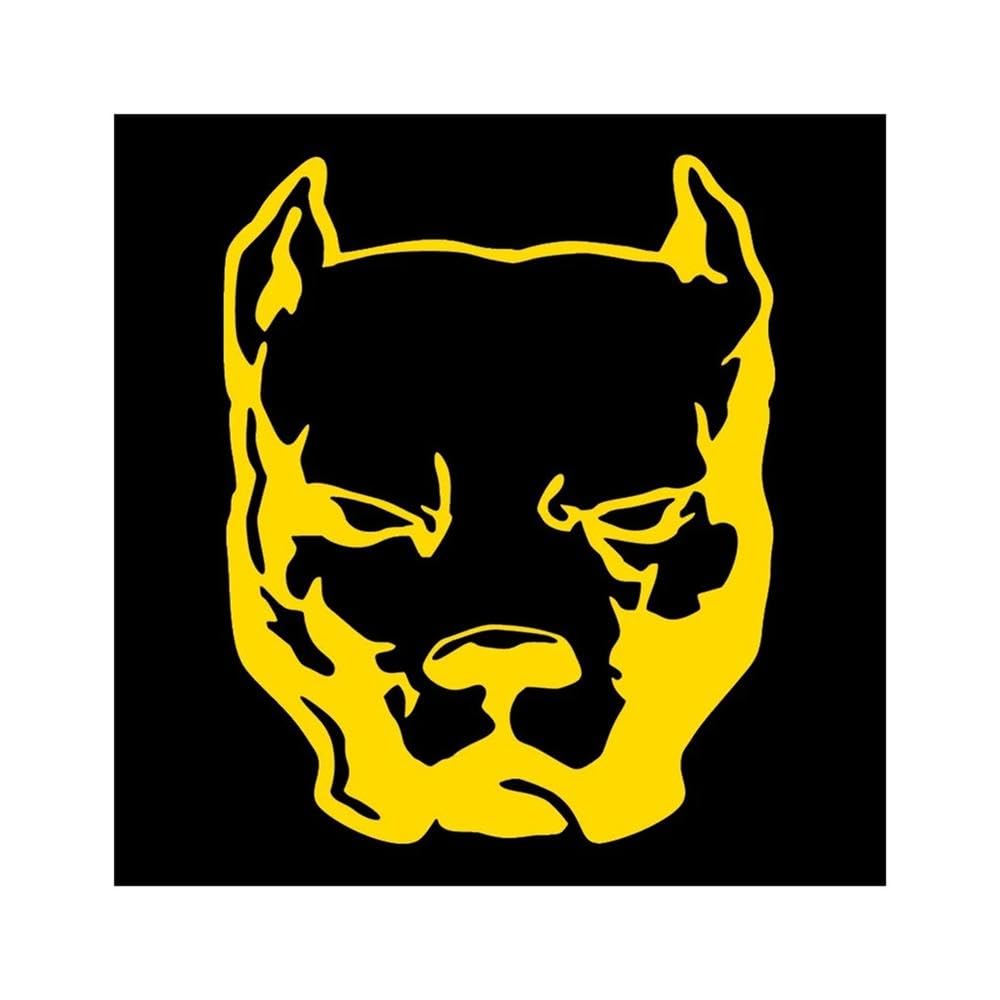 Various Sizes Pitbull Car Sticker Vinyl Decal Car Auto Stickers for Car Bumper Window Car Decorations(Yellow)