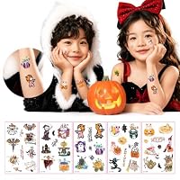 Yosugi Tattoos für Frauen, Kinder Halloween Tattoo, Kürbis Gesicht, Wasserfest, Party|Sicher, wasserfest, einfach anzuwenden,ideal für Halloween, Karneval & Kinderfeste(12 Stück) – Ansicht 3
