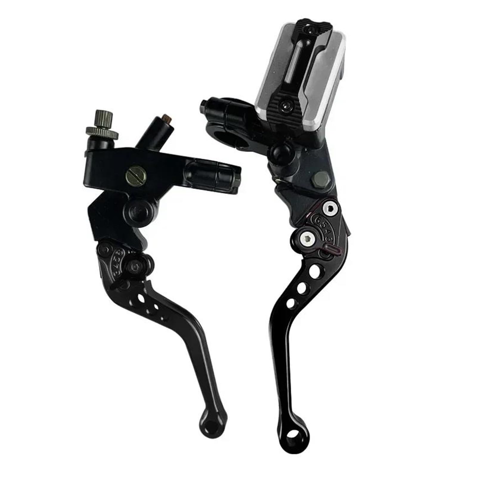 HONGSHIZI Handlebar Brake Clutch Lever 1 Pair Universal 7/8" 22mm CNC Adjustable Motorcycle Brake Master Cylinder Lever Cable Clutch Reservoir Brake Lever(Black A)