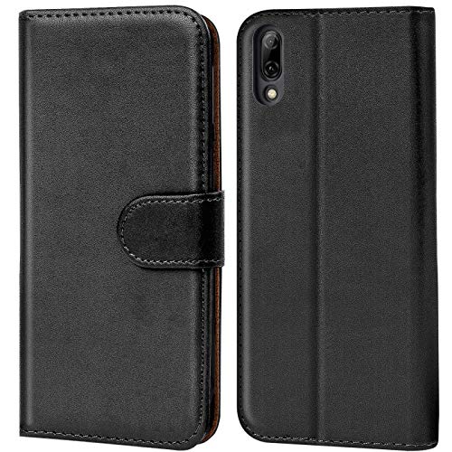 Verco Coque pour Wiko View 3 Lite, Housse Portefeuille pour Wiko View 3 Lite Etui en Cuir Synthétique Fonction Stand Case, Noir